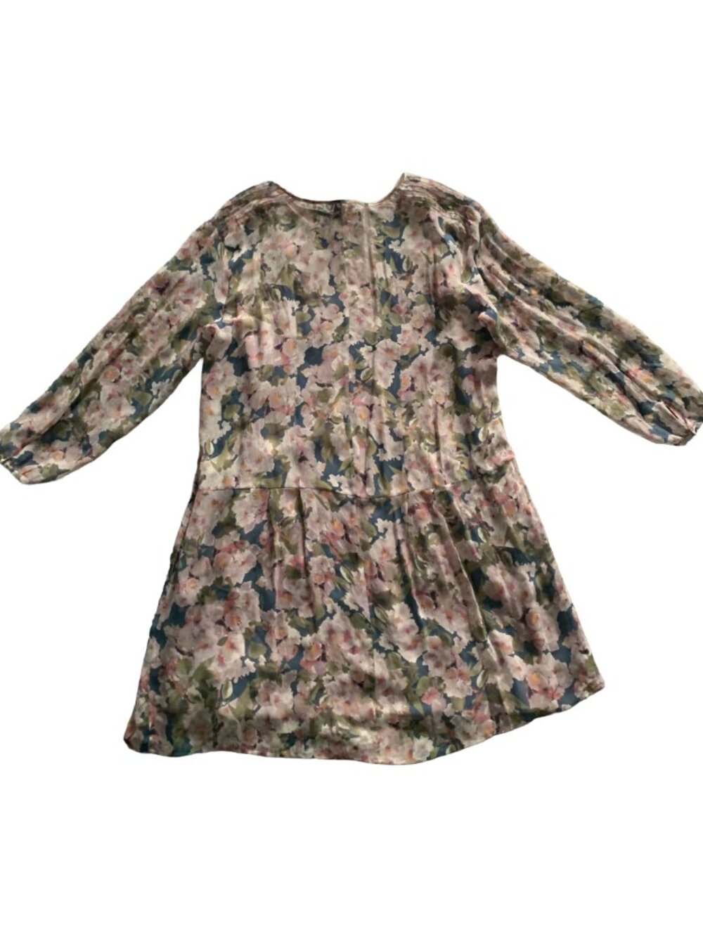 NWOT SUNDANCE Pink Floral Province Rose Silk Georgette Drop Waist Dress Sz XL - Picture 5 of 8
